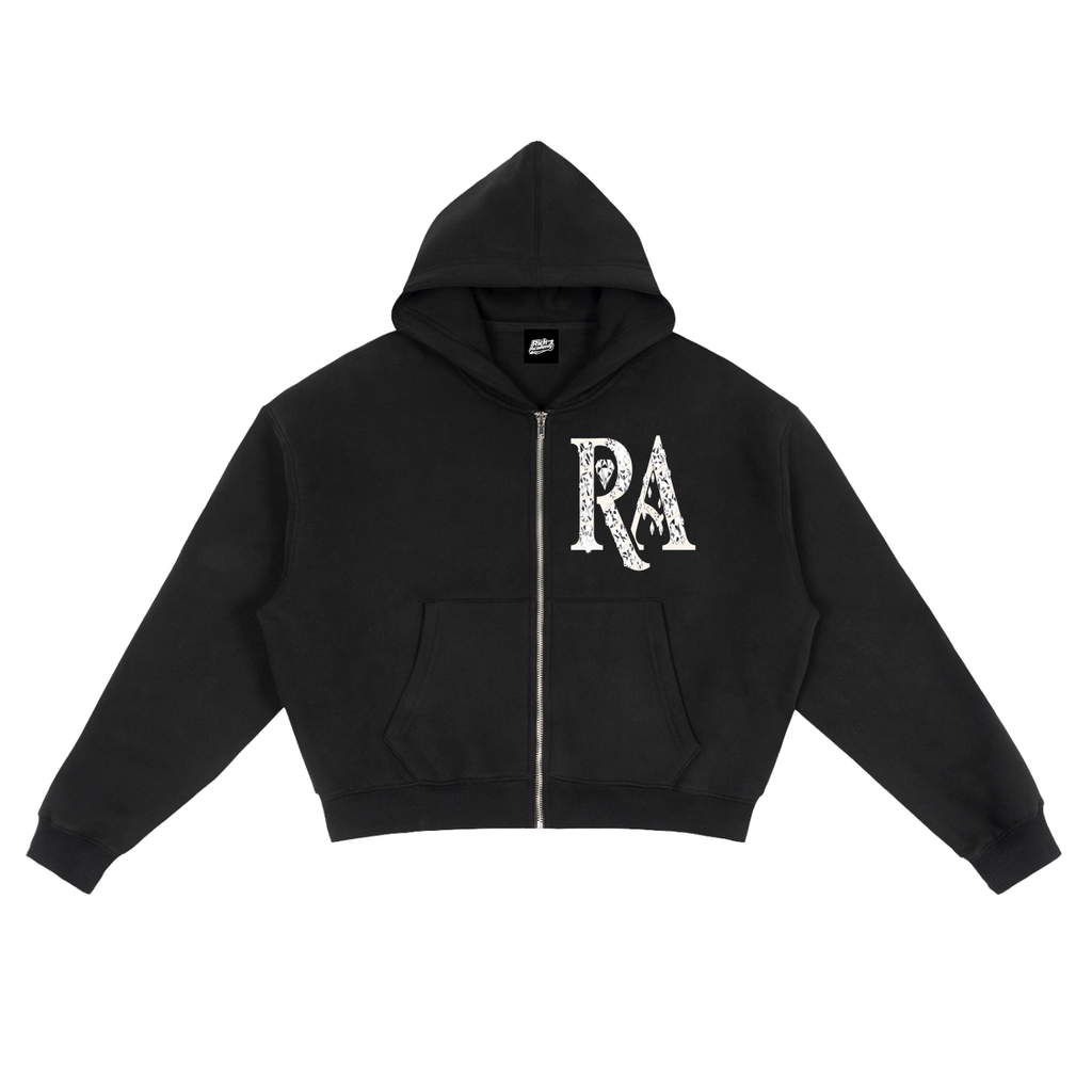 Rich Academy Character Fleece Zip-Up Boxy Hoodie