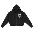 Rich Academy Character Fleece Zip-Up Boxy Hoodie
