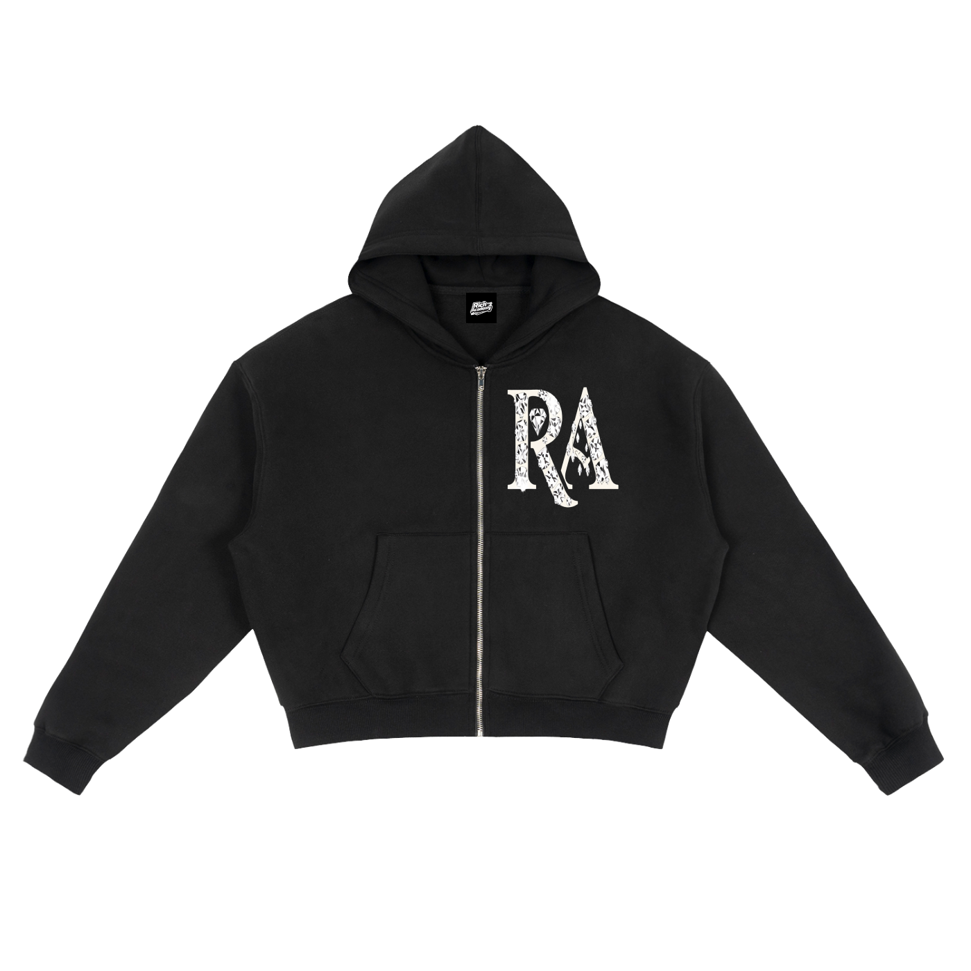 Rich Academy Character Fleece Zip-Up Boxy Hoodie