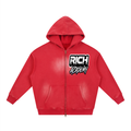 Rich Academy Sunfade Two-way Zipper Boxy Fleece Hoodie