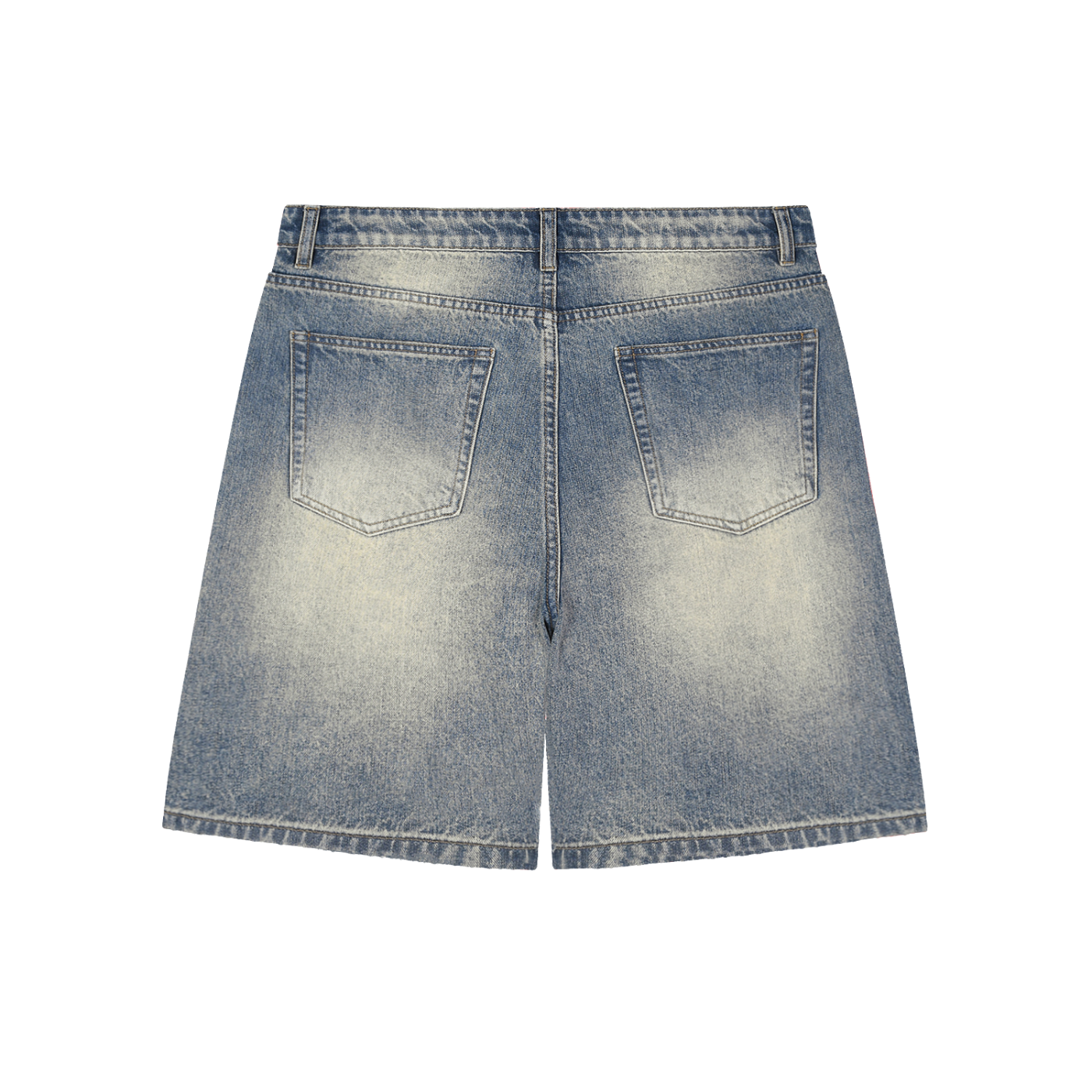 Rich Academy Faded Distressed Baggy Denim Shorts