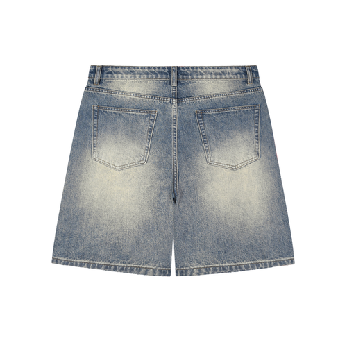 Rich Academy Faded Distressed Baggy Denim Shorts