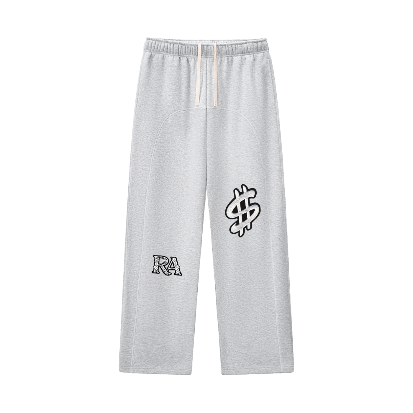 RA Contrast-Stitched Fleece Sweatpants